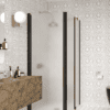 Shower enclosure Hietakari Infinia 257, black frame, satin frosted glass Shower enclosure Hietakari Infinia 257, black frame, satin frosted glass