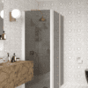 Shower enclosure Hietakari Infinia 257, white frame, grey tinted glass Shower enclosure Hietakari Infinia 257, white frame, grey tinted glass