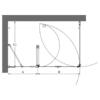 Shower enclosure Hietakari Infinia 258 – dimension drawing Shower enclosure Hietakari Infinia 258, hinged door + folding door with fixed part – 2