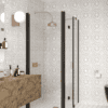 Shower enclosure Hietakari Infinia 258, black frame, clear glass Shower enclosure Hietakari Infinia 258, hinged door + folding door with fixed part – 5