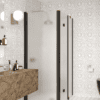 Shower enclosure Hietakari Infinia 258, black frame, satin frosted glass Shower enclosure Hietakari Infinia 258, black frame, satin frosted glass