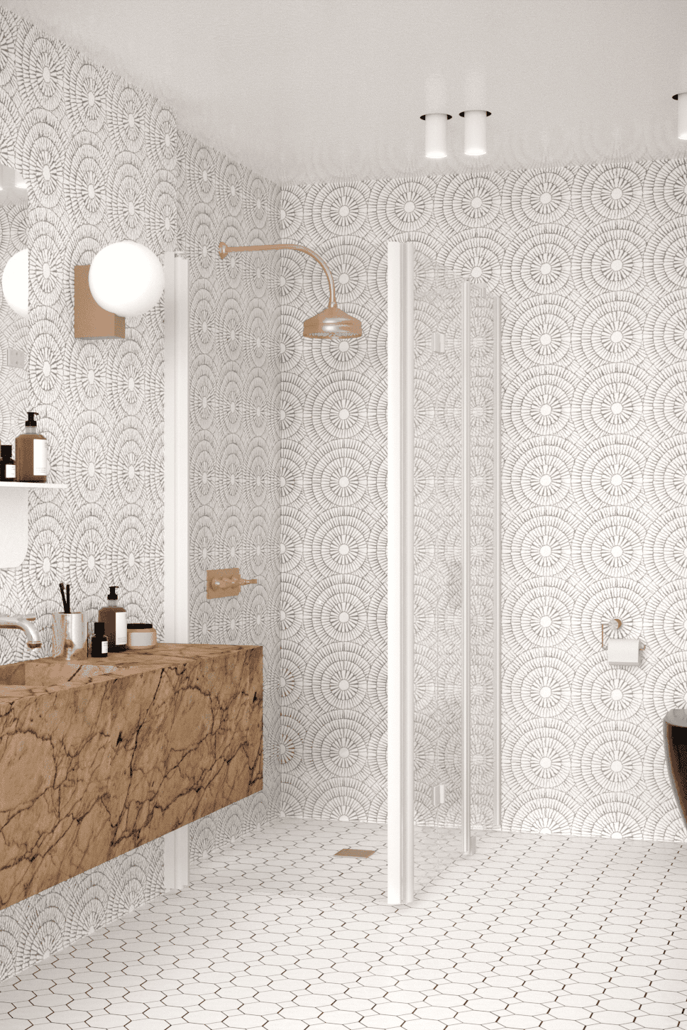 Shower enclosure Hietakari Infinia 258, hinged door + folding door with fixed part