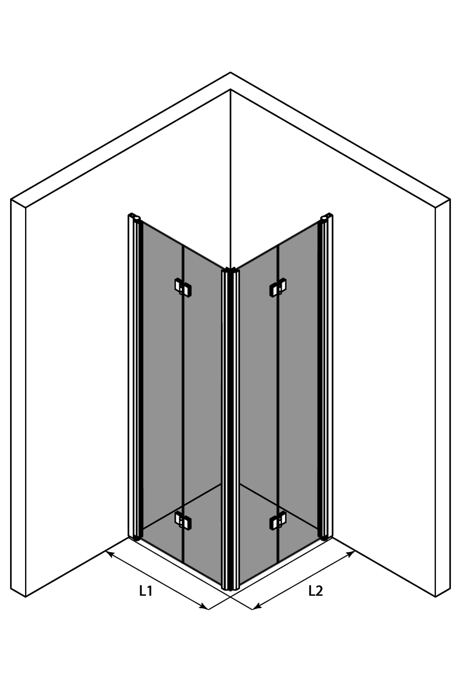 Shower enclosure Hietakari Infinia 259 – 3D drawing Shower enclosure Hietakari Infinia 259 – 3D drawing