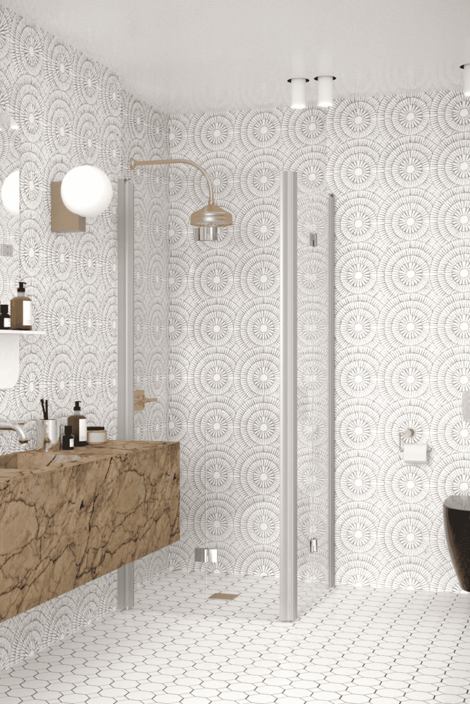 Shower enclosure Hietakari Infinia 259, aluminium frame, clear glass Shower enclosure Hietakari Infinia 259, aluminium frame, clear glass
