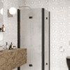 Shower enclosure Hietakari Infinia 259, black frame, Chinchilla patterned glass Shower enclosure Hietakari Infinia 259, black frame, Chinchilla patterned glass
