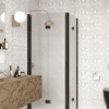 Shower enclosure Hietakari Infinia 259, black frame, satin frosted glass Shower enclosure Hietakari Infinia 259, black frame, satin frosted glass