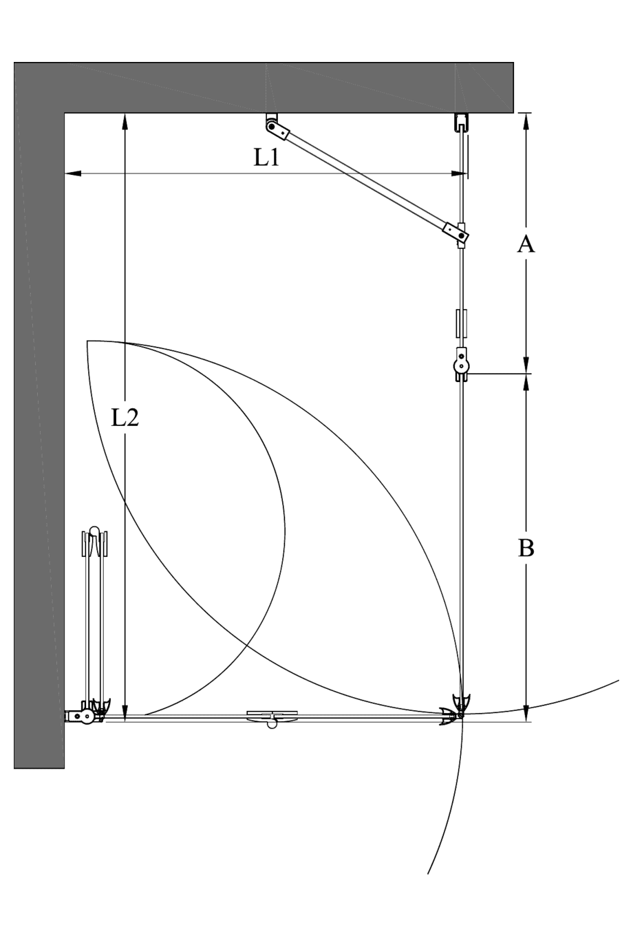 Shower enclosure Hietakari Infinia 260 – dimension drawing Shower enclosure Hietakari Infinia 260 – dimension drawing