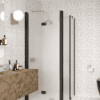 Shower enclosure Hietakari Infinia 260, black frame, satin frosted glass Shower enclosure Hietakari Infinia 260, black frame, satin frosted glass