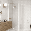 Shower enclosure Hietakari Infinia 260, white frame, clear glass Shower enclosure Hietakari Infinia 260, folding door + hinged door with fixed part
