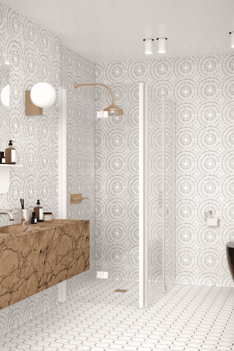 Shower enclosure Hietakari Infinia 260, folding door + hinged door with fixed part