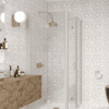 Shower enclosure Hietakari Infinia 261, aluminium frame, clear glass Shower enclosure Hietakari Infinia 261, folding door + folding door with fixed part – 4