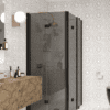 Shower enclosure Hietakari Infinia 261, black frame, grey tinted glass Shower enclosure Hietakari Infinia 261, black frame, grey tinted glass