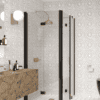 Shower enclosure Hietakari Infinia 261, black frame, clear glass Shower enclosure Hietakari Infinia 261, folding door + folding door with fixed part – 5