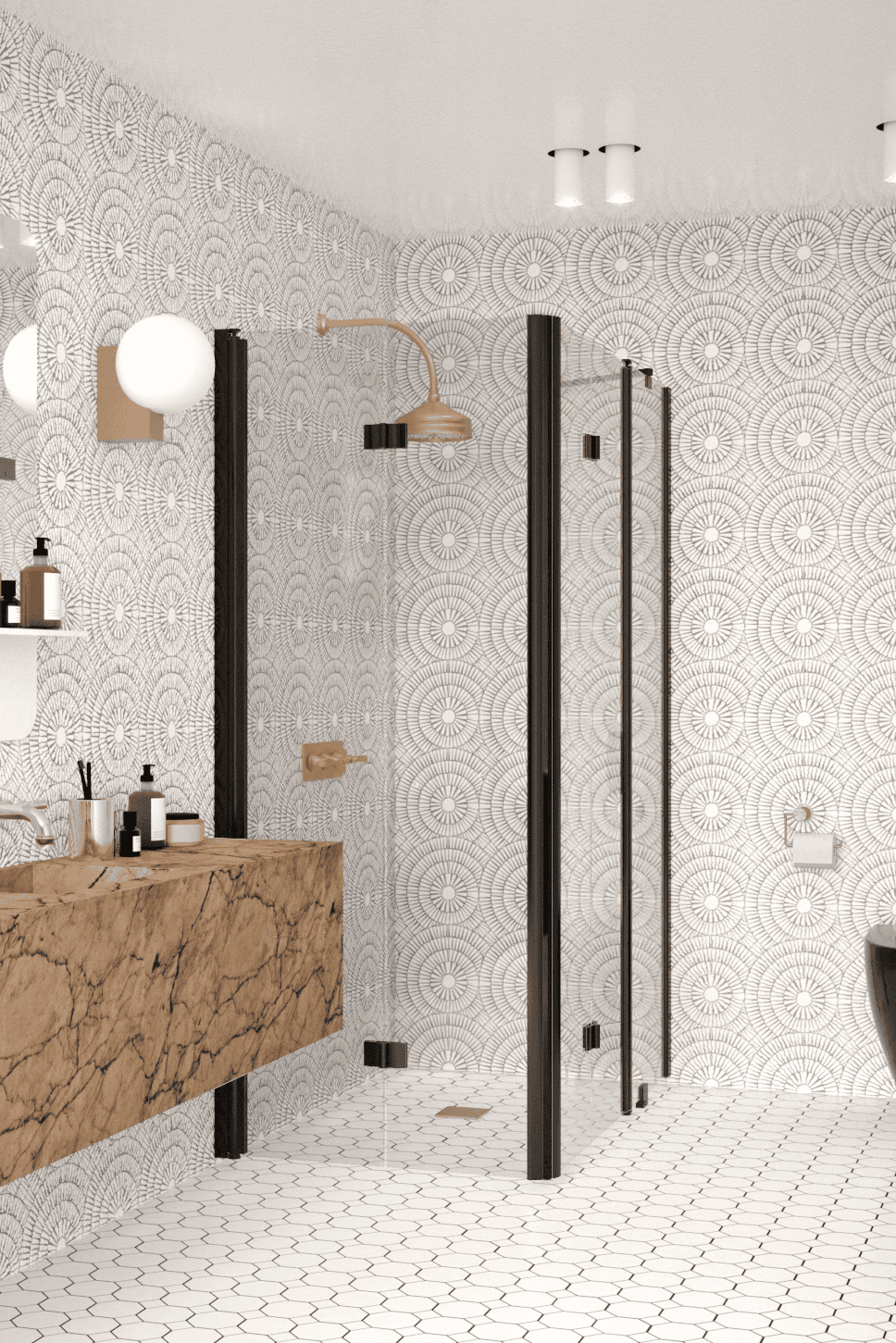 Shower enclosure Hietakari Infinia 261, folding door + folding door with fixed part – 5