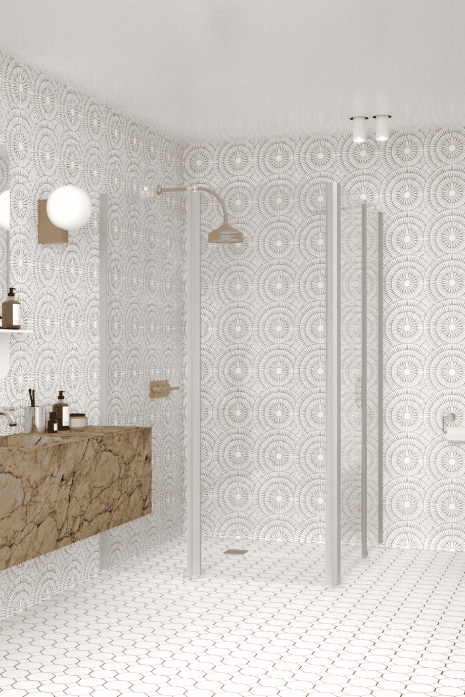 Shower enclosure Hietakari Infinia 262, aluminium frame, clear glass Shower enclosure Hietakari Infinia 262, hinged door with fixed part + hinged door with fixed part – 4