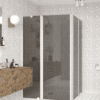 Shower enclosure Hietakari Infinia 262, white frame, grey tinted glass Shower enclosure Hietakari Infinia 262, white frame, grey tinted glass