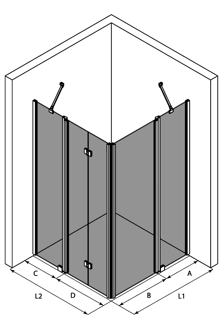 Shower enclosure Hietakari Infinia 263 – 3D drawing Shower enclosure Hietakari Infinia 263 – 3D drawing