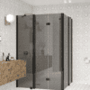 Shower enclosure Hietakari Infinia 263, black frame, grey tinted glass Shower enclosure Hietakari Infinia 263, black frame, grey tinted glass