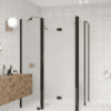 Shower enclosure Hietakari Infinia 263, black frame, satin frosted glass Shower enclosure Hietakari Infinia 263, black frame, satin frosted glass