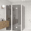 Shower enclosure Hietakari Infinia 263, white frame, grey tinted glass Shower enclosure Hietakari Infinia 263, white frame, grey tinted glass