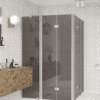 Shower enclosure Hietakari Infinia 264, aluminium frame, grey tinted glass Shower enclosure Hietakari Infinia 264, aluminium frame, grey tinted glass