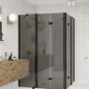 Shower enclosure Hietakari Infinia 264, black frame, grey tinted glass Shower enclosure Hietakari Infinia 264, black frame, grey tinted glass