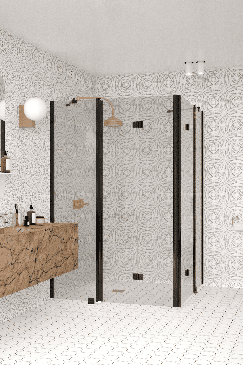 Shower enclosure Hietakari Infinia 264, folding door with fixed part + folding door with fixed part – 5