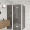 Shower enclosure Hietakari Infinia 264, white frame, grey tinted glass Shower enclosure Hietakari Infinia 264, white frame, grey tinted glass
