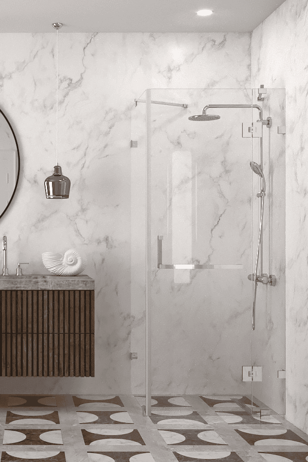 Shower enclosure Hietakari Vetro 526, chrome fittings, clear glass Shower enclosure Hietakari Vetro 526, chrome fittings, clear glass