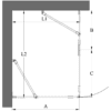 Shower enclosure Hietakari Vetro 526 – dimension drawing Shower enclosure Hietakari Vetro 526 – dimension drawing