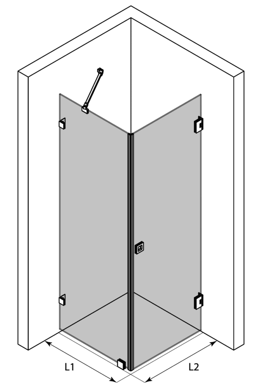 Shower enclosure Hietakari Vetro 540 ā 3D drawing Shower enclosure Hietakari Vetro 540 ā 3D drawing
