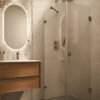 Shower enclosure Hietakari Vetro 540, Cocoa fittings, clear glass Shower enclosure Hietakari Vetro 540, Cocoa fittings, clear glass