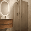 Shower enclosure Hietakari Vetro 540, Cocoa fittings, brown reeded glass Shower enclosure Hietakari Vetro 540, Cocoa fittings, brown reeded glass