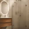 Shower enclosure Hietakari Vetro 540, Cocoa fittings, super bright satin glass Shower enclosure Hietakari Vetro 540, Cocoa fittings, super bright satin glass