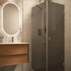 Shower enclosure Hietakari Vetro 540, Mocha fittings, black glass Shower enclosure Hietakari Vetro 540, Mocha fittings, black glass