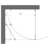 Shower enclosure Hietakari Vetro 540 ā dimension drawing Shower enclosure Hietakari Vetro 540 ā dimension drawing