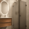 Shower enclosure Hietakari Vetro 540, black fittings, grey satin glass Shower enclosure Hietakari Vetro 540, black fittings, grey satin glass