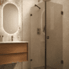 Shower enclosure Hietakari Vetro 540, black fittings, bronze tinted glass Shower enclosure Hietakari Vetro 540, black fittings, bronze tinted glass
