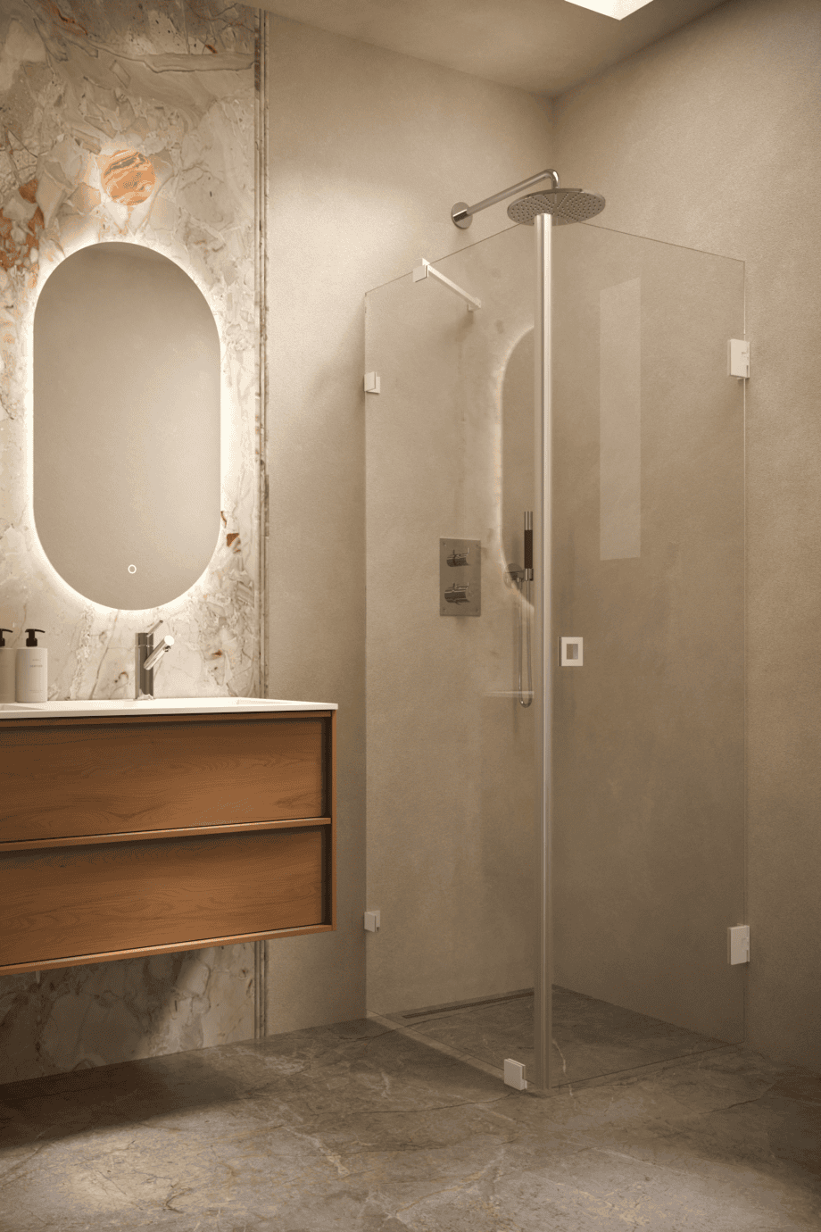 Shower enclosure Hietakari Vetro 540, white fittings, super bright glass Shower enclosure Hietakari Vetro 540, white fittings, super bright glass