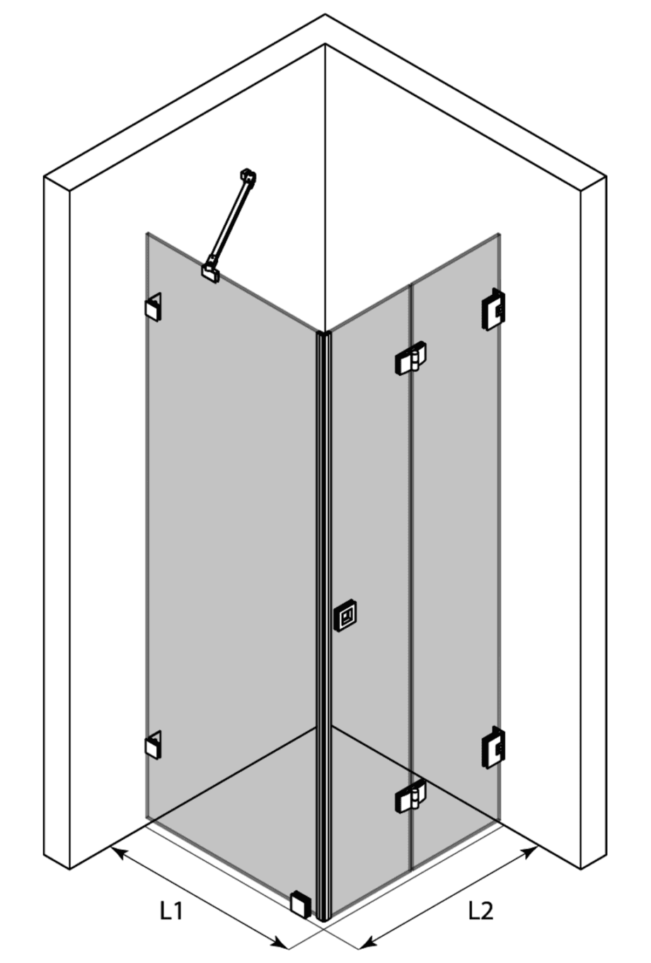 Shower enclosure Hietakari Vetro 541 ā 3D drawing Shower enclosure Hietakari Vetro 541 ā 3D drawing
