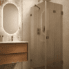 Shower enclosure Hietakari Vetro 541, Cocoa fittings, brown reeded glass Shower enclosure Hietakari Vetro 541, Cocoa fittings, brown reeded glass