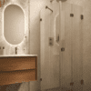 Shower enclosure Hietakari Vetro 541, Cocoa fittings, reeded glass Shower enclosure Hietakari Vetro 541, Cocoa fittings, reeded glass