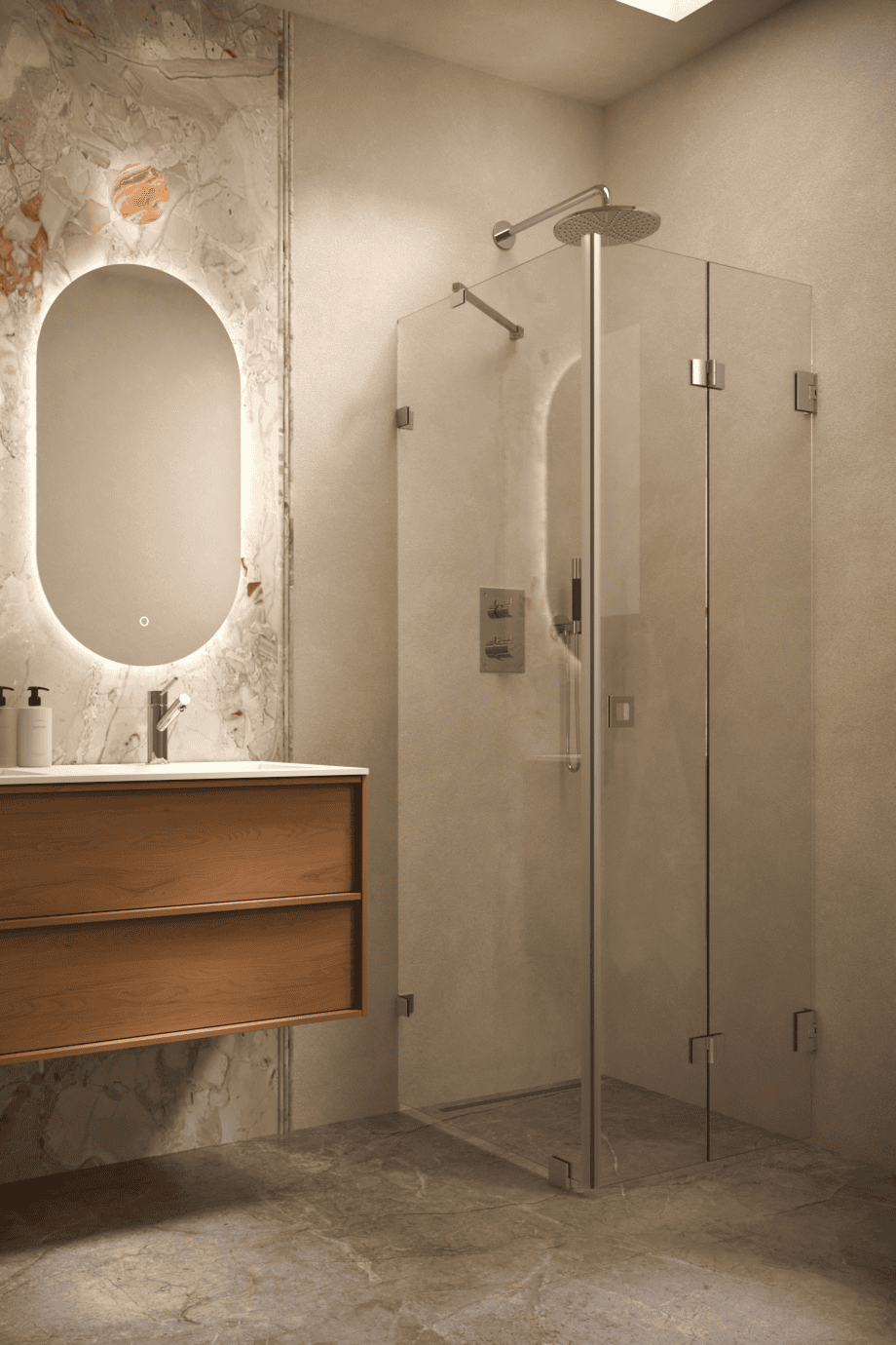 Shower enclosure Hietakari Vetro 541, brushed fittings, super bright glass Shower enclosure Hietakari Vetro 541, brushed fittings, super bright glass