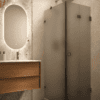 Shower enclosure Hietakari Vetro 541, black fittings, grey satin glass Shower enclosure Hietakari Vetro 541, black fittings, grey satin glass