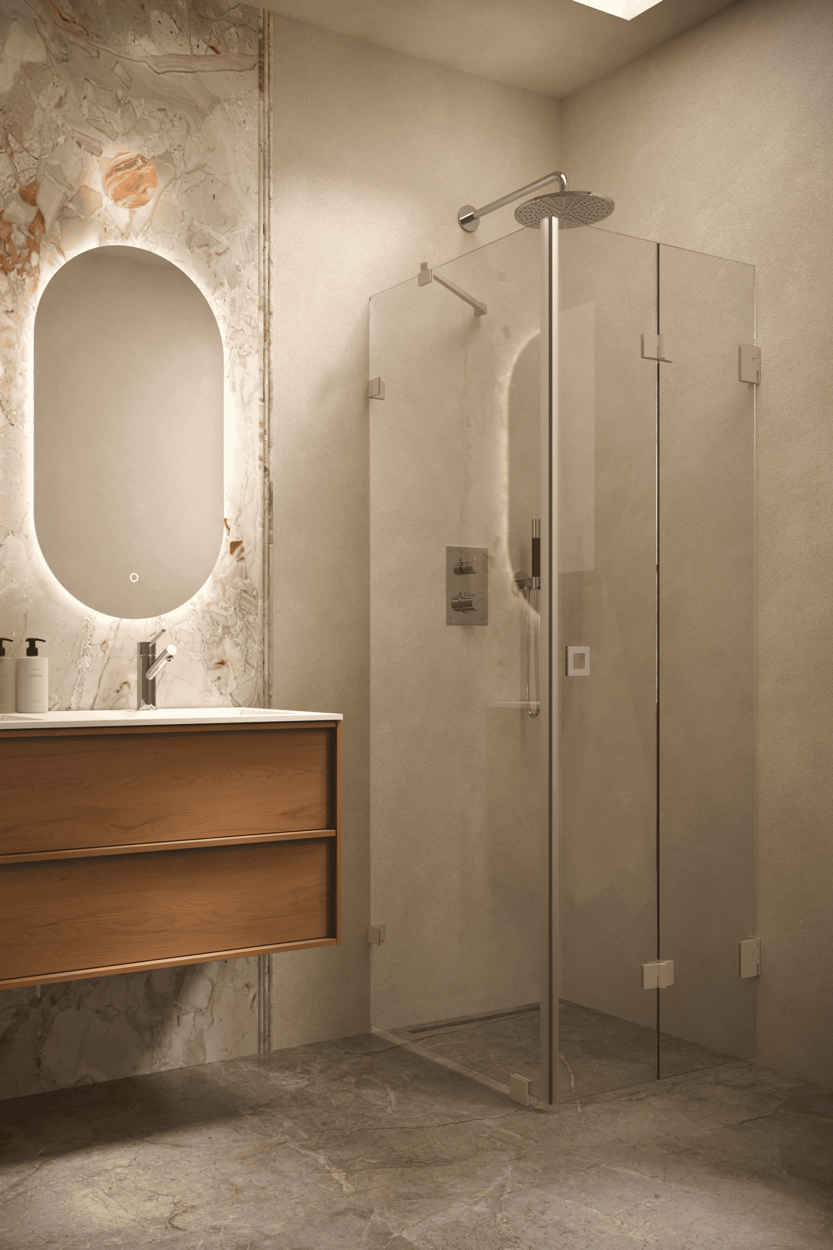 Shower enclosure Hietakari Vetro 541, Sand fittings, clear glass Shower enclosure Hietakari Vetro 541, Sand fittings, clear glass