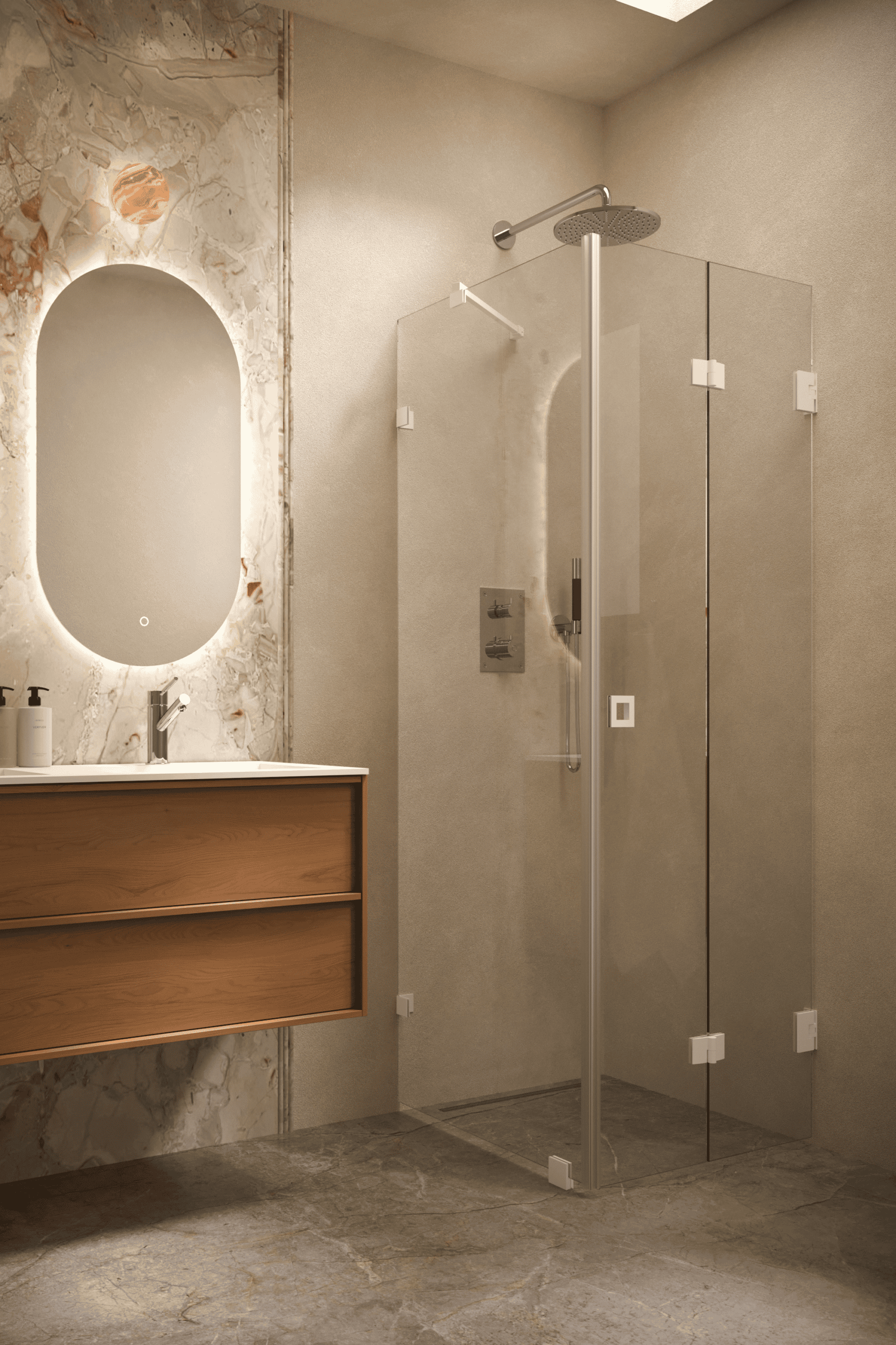Shower enclosure Hietakari Vetro 541, white fittings, clear glass Shower enclosure Hietakari Vetro 541, white fittings, clear glass