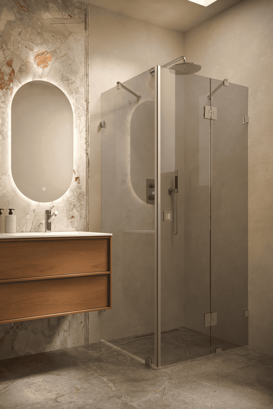 Shower enclosure Hietakari Vetro 542, chrome fittings, grey tinted glass Shower enclosure Hietakari Vetro 542, chrome fittings, grey tinted glass