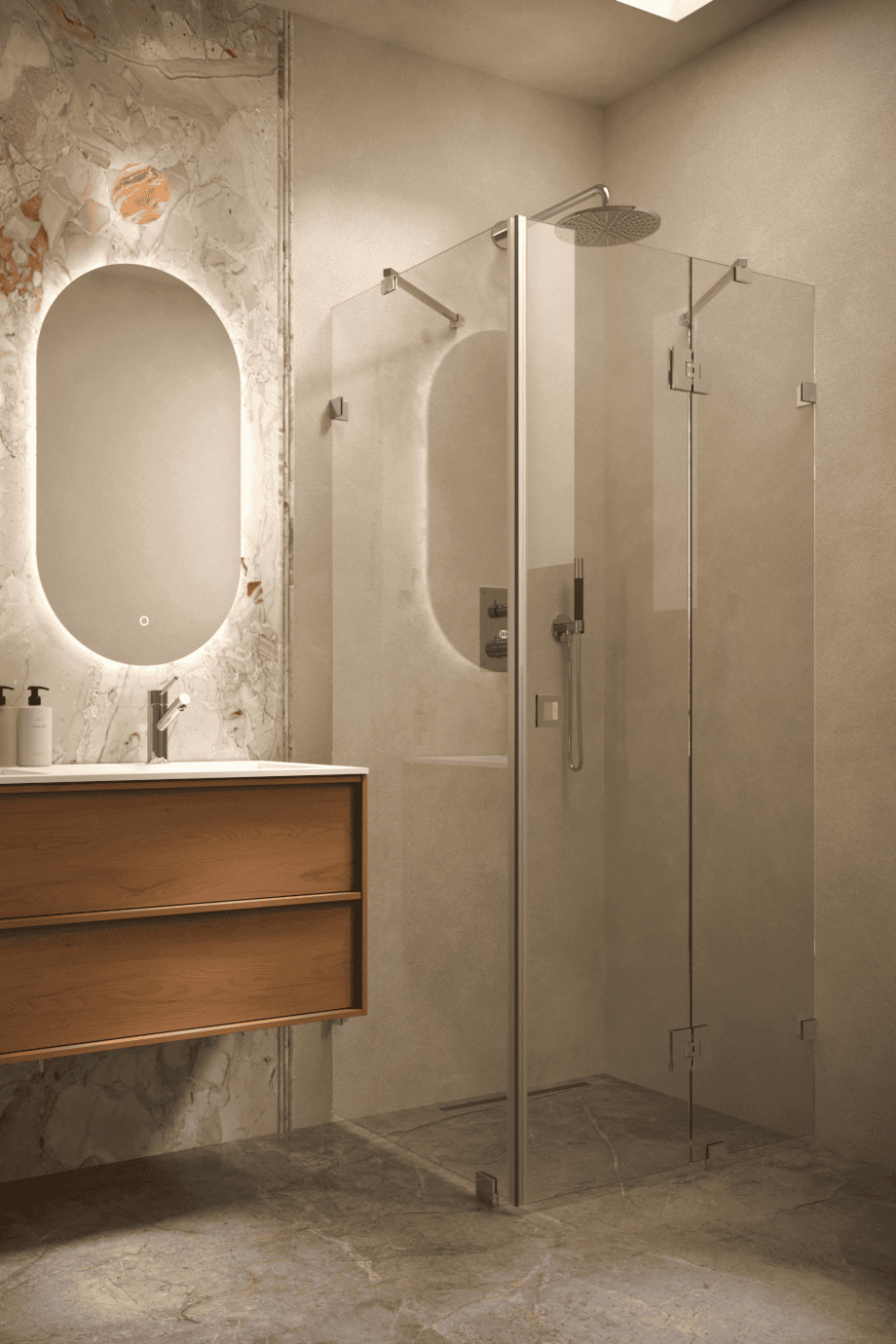 Shower enclosure Hietakari Vetro 542, chrome fittings, clear glass Shower enclosure Hietakari Vetro 542, chrome fittings, clear glass