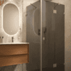 Shower enclosure Hietakari Vetro 542, chrome fittings, black glass Shower enclosure Hietakari Vetro 542, chrome fittings, black glass