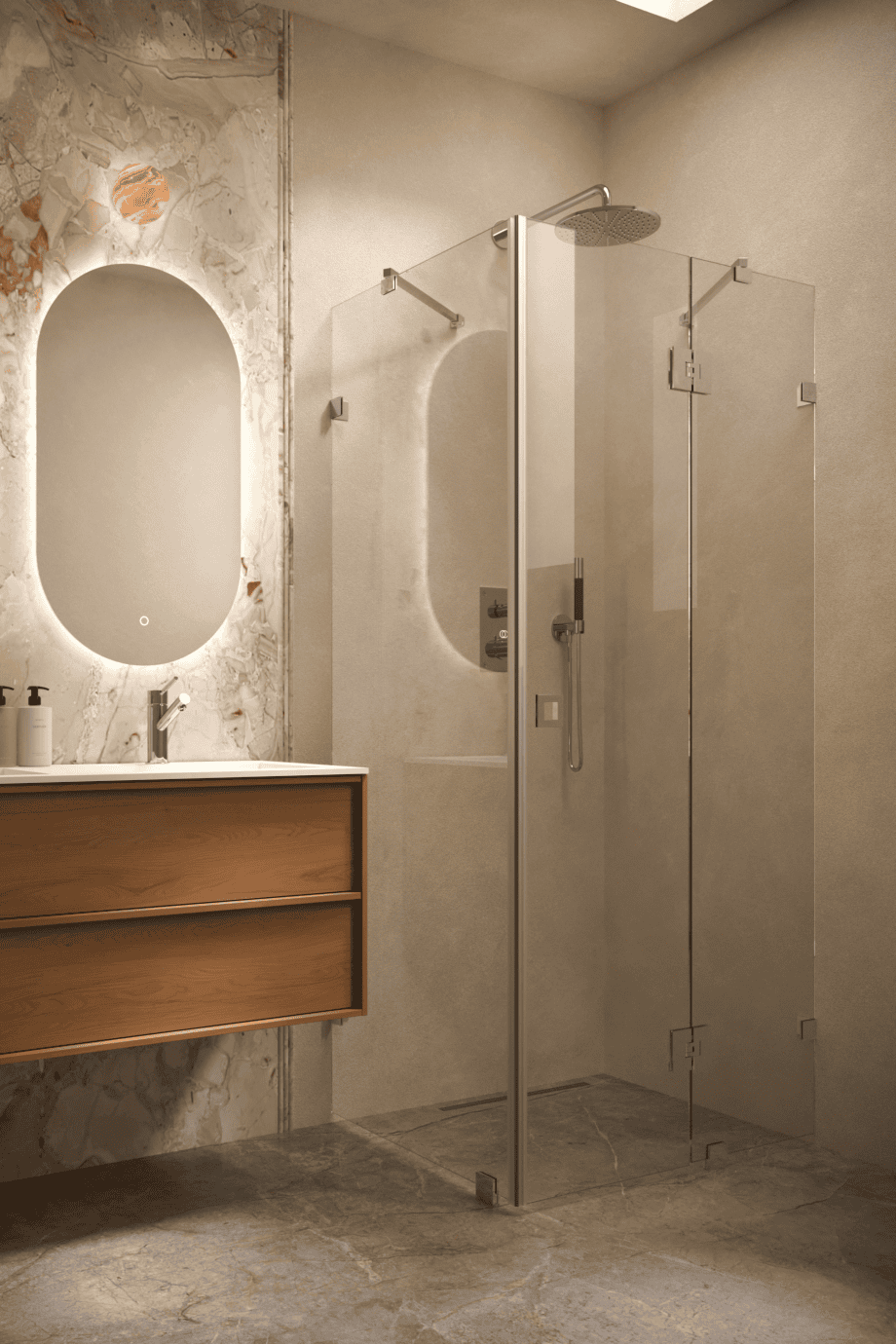 Shower enclosure Hietakari Vetro 542, chrome fittings, super bright glass Shower enclosure Hietakari Vetro 542, chrome fittings, super bright glass